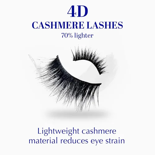 Miniatura 5 de Extensiones de pestañas postizas naturales de cachemira 4D, autoadhesivas, reutilizables, pestañas largas, de aspecto natural, pestañas esponjosas