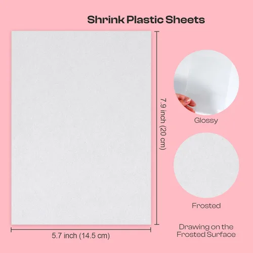 Miniatura 2 de Auihiay 20 hojas de plástico retráctil lijadas, papeles de películas retráctiles, manualidades creativas para niños, adorno de Navidad, 7.9 x 5.7