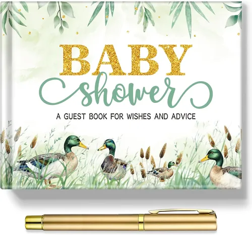 Miniatura 30 de Fuyoooo 27 piezas de libro de invitados para baby shower de safari en la jungla con tarjeta de lugar floral y sello de inicio de sesión para baby