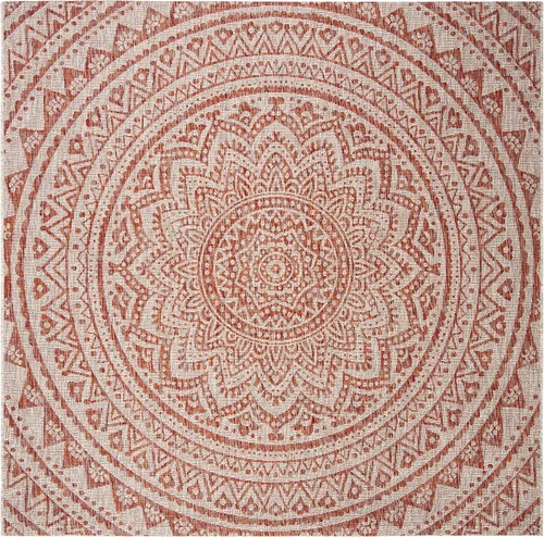 Miniatura 149 de SAFAVIEH Alfombra lavable para exteriores, colección Courtyard - Pasillo de 2.3 x 8 pies, color beige claro y marrón claro, no desprende pelusa
