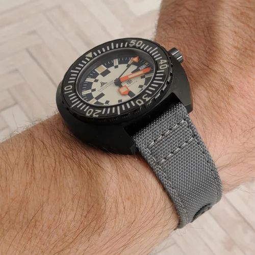 Miniatura 140 de StrapHabit Correa de reloj de liberación rápida, correa de reloj de tela de vela, dos longitudes, correa de reloj de piel de nailon, 0.748 in, 0.787