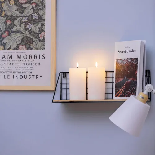 Miniatura 3 de volnyus Juego de 2 velas blancas sin llama (3 x 6 pulgadas), velas LED parpadeantes de cera que funcionan con pilas con temporizadores de control