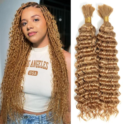 Miniatura 21 de Urbeauty Cabello Humano para Trenzar para Trenzas Boho Bob - Cabello Bohemio de Onda Profunda para Trenzar - Negro Azabache, 14 pulgadas Sin Nudos