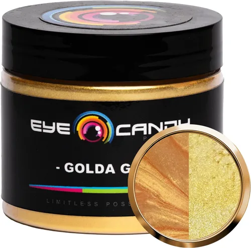 Miniatura 19 de Pigmentos Eye Candy Oro Mica en Polvo Premium - Kin Gold (25gr) - para Epoxi, Resina, Jabón, Pintura, Carpintería, Vaciado de Acrílico, Bombas