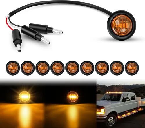 Miniatura 18 de Nilight juego de 5 luces de marcador de doble objetivo ámbar 10LED rectangulares, luces indicadoras de despegue frontales laterales traseras 5