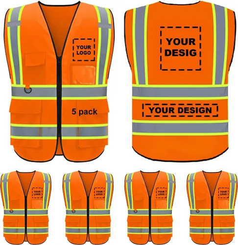 Miniatura 17 de BeautyWill Chaleco de seguridad personalizado con logotipo Clase 2 Chaleco reflectante de alta visibilidad Chaleco de trabajo protector