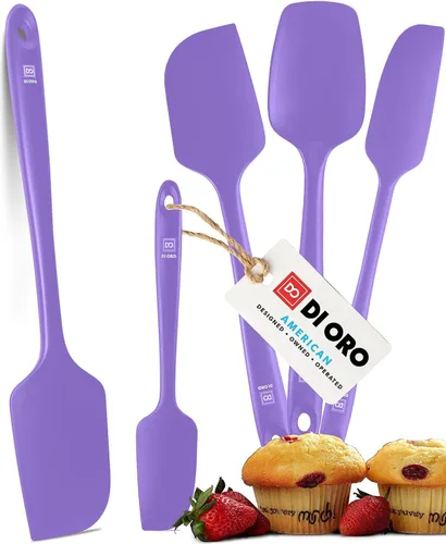 Miniatura 13 de DI ORO Juego de espátulas de silicona – Espátulas de cocina de goma para hornear, cocinar y mezclar – Resistente al calor a 600 °F y libre de BPA