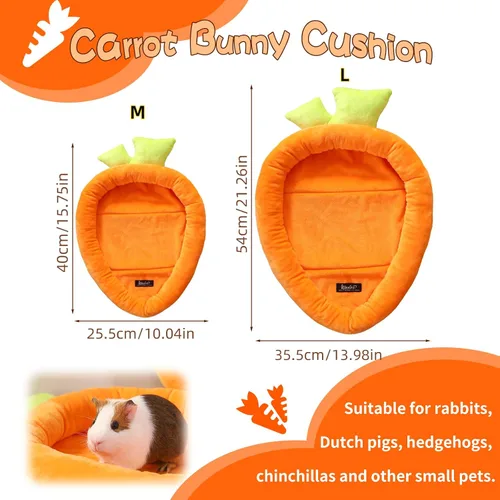 Miniatura 4 de Cama de conejo, cama de conejo, con forma de zanahoria, suave y cómoda, lavable a máquina, cama de conejillo de indias, bonita cama de animales
