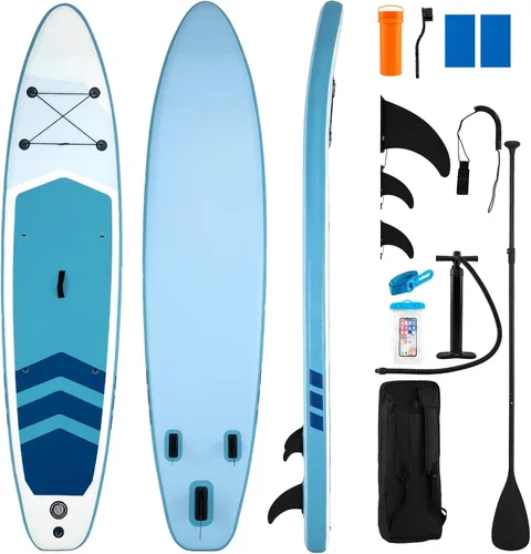 Miniatura 21 de GYMAX Tabla de remo, tabla de remo inflable con accesorios de SUP, aleta extraíble, paleta, bomba, correa y bolsa de transporte, tablas de remo