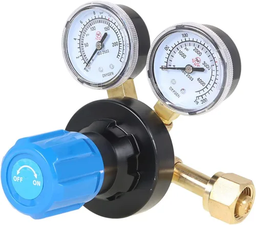Miniatura 2 de findmall CGA 540 Regulador de oxígeno para la gama de entrega del indicador de gas de soldadura 145PSI