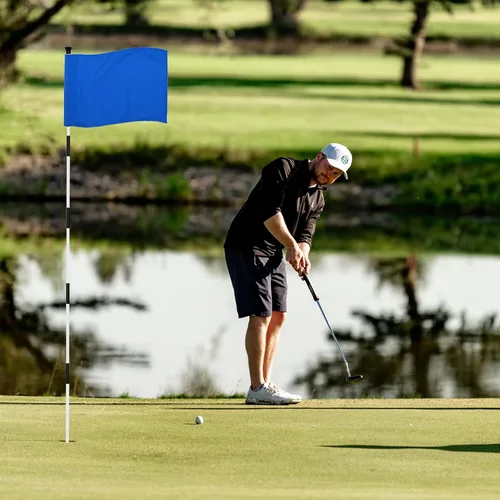 Miniatura 7 de KINGTOP Banderas de golf estándar con tubo insertado, todas 20 pulgadas de largo x 14 pulgadas de alto, bandera verde de práctica para patio, campo