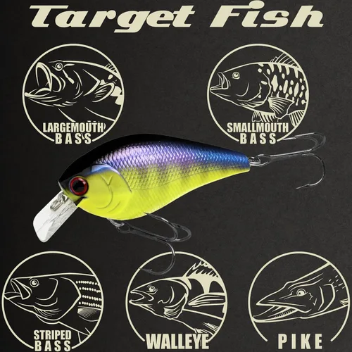 Miniatura 5 de LUCKY CRAFT LC 2.5 Señuelos de Pesca Crankbait Silenciosos, Crankbait Squarebill de 2-3/8", Señuelos para Lubina, Carnada Dura Flotante de 419 BP