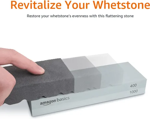 Miniatura 4 de Amazon Basics Piedra afiladora de cuchillos Whetstone de piedra húmeda de doble cara con piedras de grano 400/1000 y 3000/8000, piedra