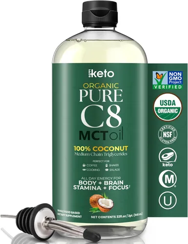 Miniatura 10 de Keppi Aceite MCT - De 100% Cocos - Sin sabor C8 y C10, sin OGM, certificado sin gluten, sin aceite de palma, vegano, kosher, halal, 32 oz Aceite MCT