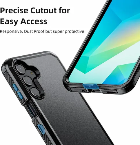 Miniatura 5 de Jiunai Funda para Samsung A16, a prueba de golpes, antipolvo, protección resistente, de doble capa, borde elevado, para exteriores, híbrida