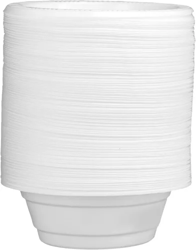 Miniatura 4 de Basix [100 unidades] Cuencos desechables de plástico blanco de 5 onzas para postre, aptos para microondas, ideales para la escuela, comida