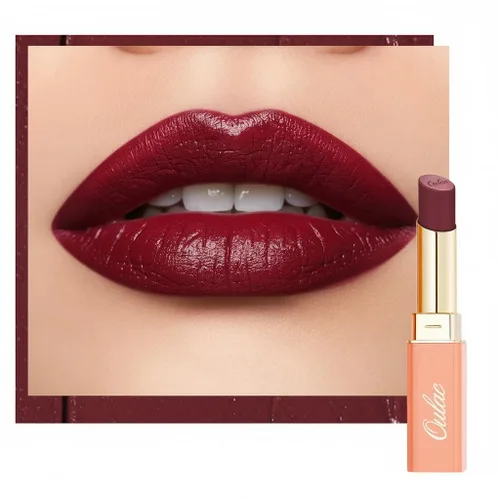 Miniatura 11 de Oulac Lápiz labial ciruela para mujer, lápiz labial mate burdeos, color de labios de cobertura completa, acabado mate satinado, textura crema, SG08