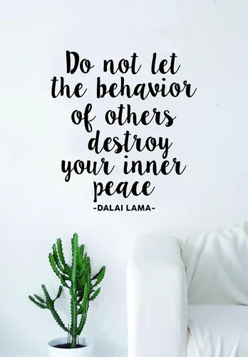 Dalai Lama Inner Peace Quote - Adhesivo decorativo para pared para dormitorio, sala de estar, vinilo hermoso inspirador para yoga, Buda, mandala zen