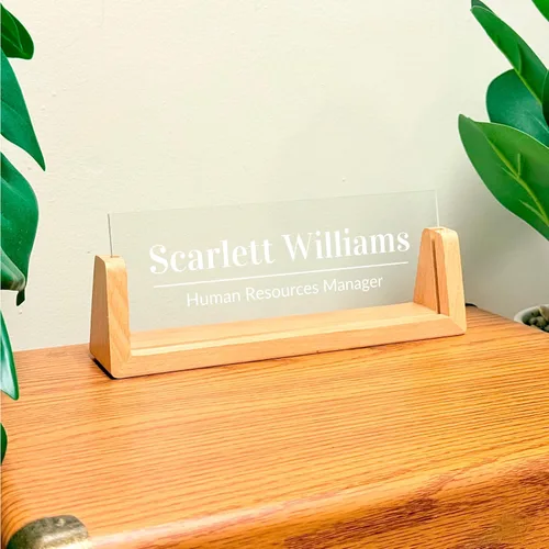 Miniatura 4 de Placa de nombre profesional de oficina, placa de nombre personalizada con soporte LED, placa de nombre personalizada de acrílico para decoración