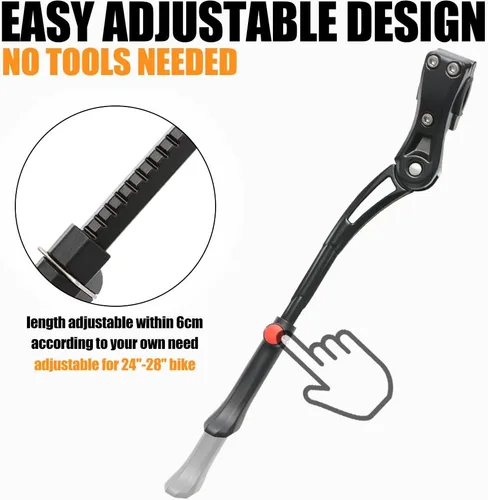 Miniatura 4 de TOPCABIN Soporte ajustable de aleación de aluminio para bicicleta, negro, para bicicletas de 24 a 28 pulgadas