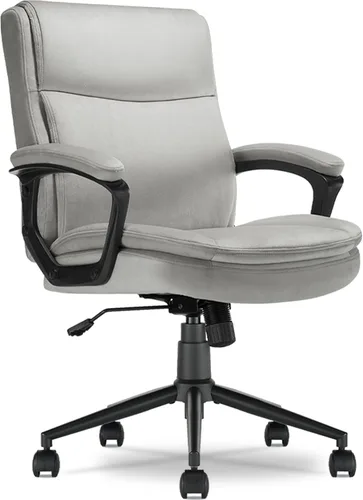 Miniatura 12 de Transform 2.0 Silla de oficina ergonómica, silla de escritorio con respaldo medio con brazos acolchados, soporte lumbar, altura ajustable, Blanco