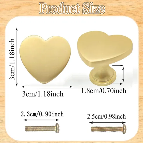Miniatura 2 de 6 piezas de manijas de pomo de trébol de cuatro hojas de latón, pomos dorados para gabinetes, cajones, cómodas, muebles, cocina, armario, baño