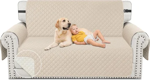 Miniatura 23 de XINEAGE Funda para Loveseat Reclinable Resistente al Agua, Fundas para Loveseat Reclinable de 2 Asientos con Bolsillos, Funda Protectora para Café