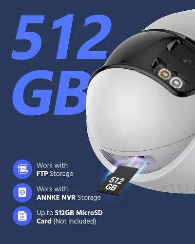 Miniatura 7 de ANNKE Cámara de seguridad FCD800 PoE para exteriores con doble lente 180° archivada de visión, cámara de vigilancia IP de 8MP compatible con visión