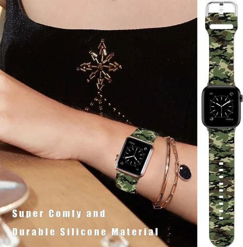 Miniatura 4 de Correas de silicona suaves compatibles con Apple Watch Band de 1.496 in 1.575 in 1.614 in 1.654 in 1.732 in 1.772 in 1.811 in 1.929 in, correa