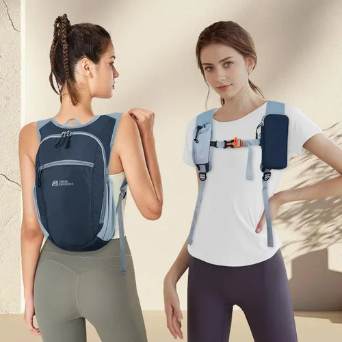 Miniatura 2 de Mochila de senderismo 10L/15L, pequeña mochila de día ligera, plegable, para viajes, resistente al agua, para mujeres y hombres (Gris, 10L)