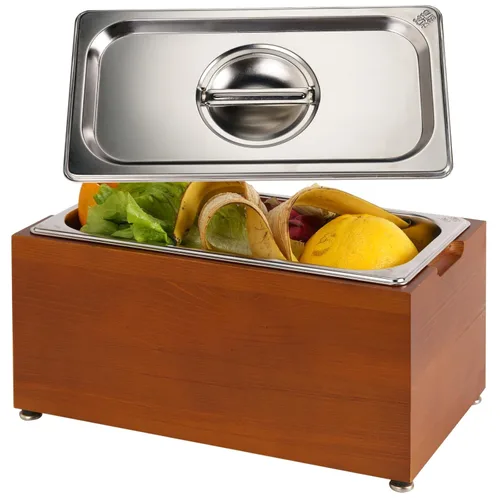 Art Secret Cubo de abono para encimera de cocina de 1.6 galones, inserto a prueba de olores con caja de madera de pino (marrón)