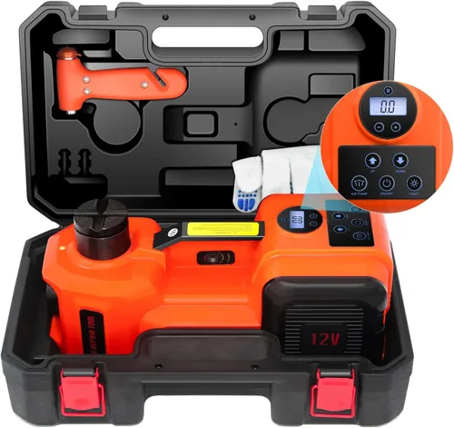 E-HEELP Kit de gato eléctrico para automóvil de 5 toneladas, gato hidráulico de 12 V con llave de impacto eléctrica para SUV, MPV, sedán, camioneta,