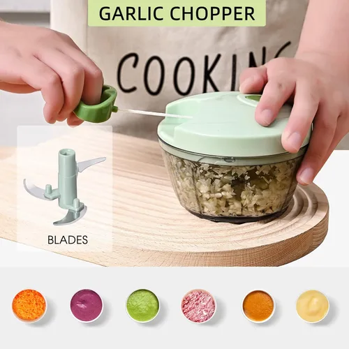 Miniatura 5 de Cortador de verduras 16 en 1 con picador de especias, 7 cuchillas, cortador de verduras y cebolla Un conjunto gris
