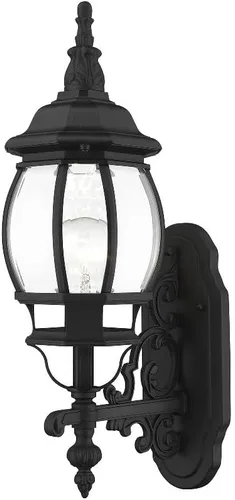 Miniatura 2 de Livex Lighting 7520-04 Farol de pared para exteriores con pantallas de vidrio biselado transparente, negro, 21 x 7 x 21 pulgadas