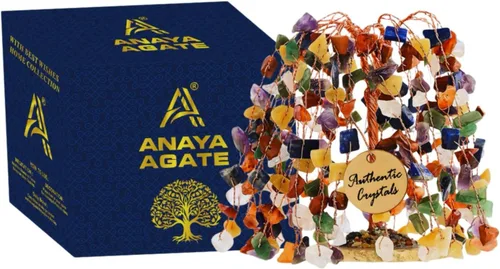 Miniatura 12 de Árbol de la vida de 7 chakras de cristal ANAYA AGATE – Árboles Bonsái de piedras preciosas curativas hechas a mano para decoración del hogar