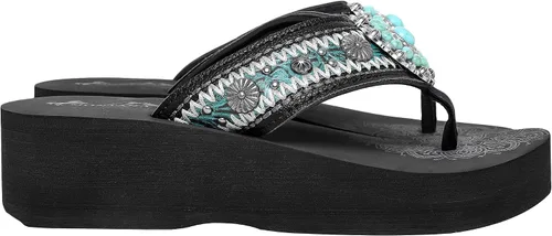Miniatura 4 de Montana West Chanclas patrióticas para mujer sandalias de cuña Western Concho