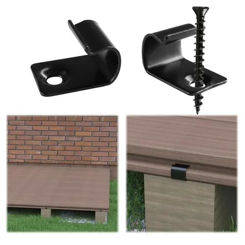 Miniatura 9 de Muzata 200 piezas de sujetadores ocultos de cubierta para tableros compuestos de cubierta universal clips ocultos de polipropileno con tornillos