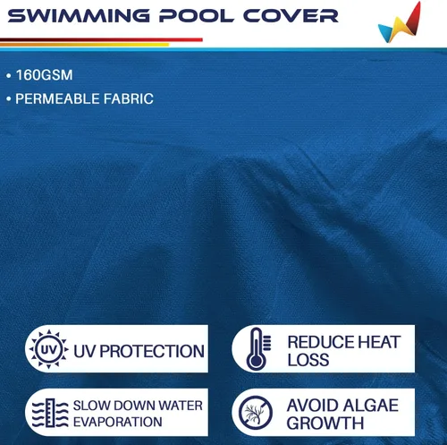Miniatura 3 de Windscreen4less Cubierta de seguridad redonda de invierno para piscina de 14 pies con cable de alambre a lo largo de los bordes, cabrestante