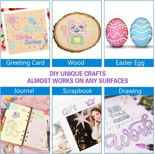 Miniatura 4 de Muchcute Marcadores Brillantes con Contorno Bolígrafos de Gel con Purpurina: 36 Rellenos para Calcetines Regalos para Preadolescentes y Adolescentes