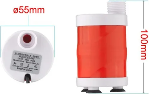 Miniatura 5 de Bomba sumergible sin escobillas de 12V 20W DC, bomba inteligente de filtro de bajo ruido de alta elevación, para pecera, suministro de agua, camping
