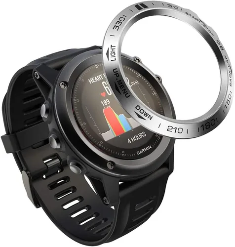Miniatura 12 de REYDA Bisel de reloj compatible con Garmin Fenix 3/Fenix 3 HR Bisel Ring, acero inoxidable bisel Loop cubierta adhesiva resistente a los arañazos