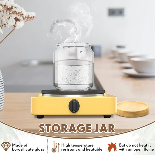 Miniatura 5 de Irenare Paquete de 1 recipiente de vidrio, tarros de especias de almacenamiento de alimentos de 17 onzas con tapas herméticas, recipientes de cocina