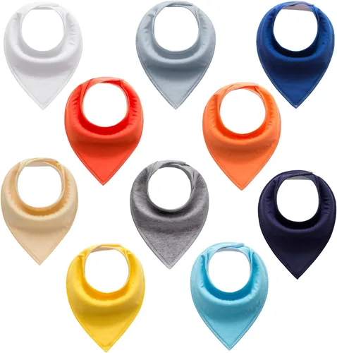 Miniatura 7 de Little Tots - Baberos de algodón unisex para bebés y niños, paquete de 8/10 baberos suaves y absorbentes