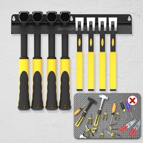 Miniatura 5 de UNITEDPOWER Soporte para Martillos, Organizador de Estante de Almacenamiento de Montaje en Pared para Taller, Cobertizo, Garaje, Hogar, Compatible