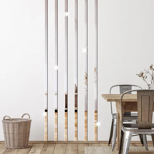 Calcomanías de pared de espejo acrílico, espejo a rayas 3D para sala de estar, calcomanías de pared de línea extraíble, calcomanías de pared para