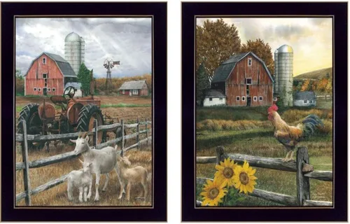 Trendy Decor4U Farm Life by Ed Wargo - Arte de pared con estampado de madera, multicolor