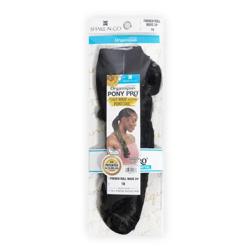 Miniatura 2 de FREE TRESS Milky Way Organique Pony Pro Easy Wrap Around Cola de caballo francesa Wave 24" (2)