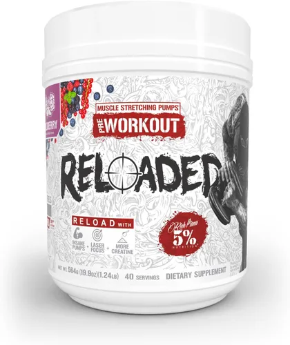 Miniatura 10 de 5% Nutrition Rich Piana Reloaded High Stim Pre-Workout Ultra energía, enfoque, bombas, potencia y resistencia Citrulline, GlycerSize