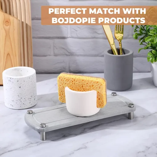 Miniatura 6 de Soporte de esponja de diatomita para fregadero de cocina, organizador de secado de piedras para fregadero de agua y secado rápido, organizador