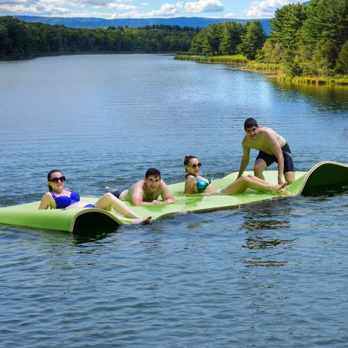 GYMAX Floating Water Mat Verde